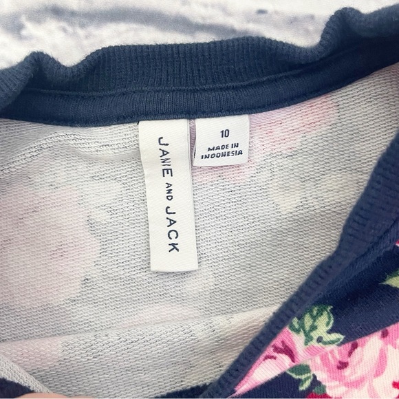 Janie and Jack Girls Navy Floral Sweatshirt | Size 10 | Roses | Cozy Classic - Picture 2 of 4